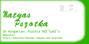 matyas pszotka business card